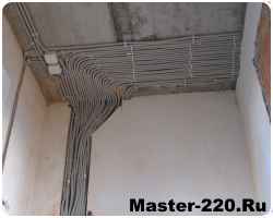 Прокладка кабелей и проводов за потолком